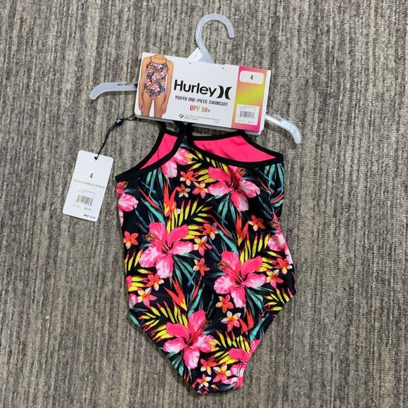 Hurley Girl's UPF‎ 50+ One-Piece Quick Dry Swimsuit Size 4 New with Tags Beach - Picture 8 of 8